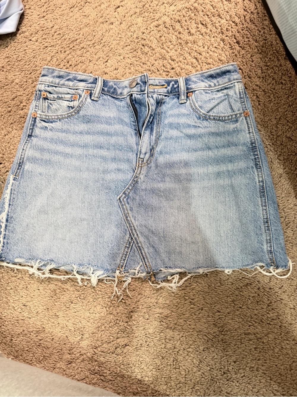 American Eagle Outfitters Light Wash Denim Mini Skirt